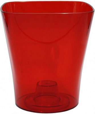 Кашпо для орхідей Оранжерея «Квадро» квадратний 1,3л червоний