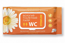 Вологий туалетний папір Naturelle Ромашка та комплект вітамінів одношаровий 50 шт.