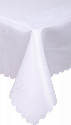Скатерть Dertsiz прямоугольная 110x160 см белый Karna 