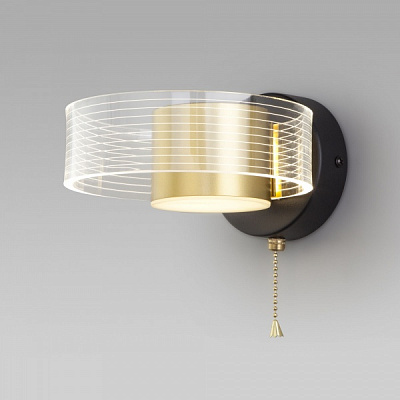 Светильник настенный Strotskis Jet 1x10 Вт черный/золото 90244/1 