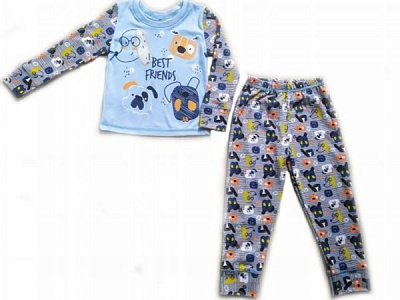 Пижама детская для мальчика Маленькие люди №6 р.98-104 голубой 