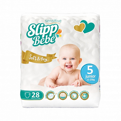 Подгузники Slipp Bebe Soft and Dry 5 (11-25 кг) 28 шт
