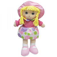Лялька Девілон 860890 м'яконабивна з вишитим обличчям 36 см рожева