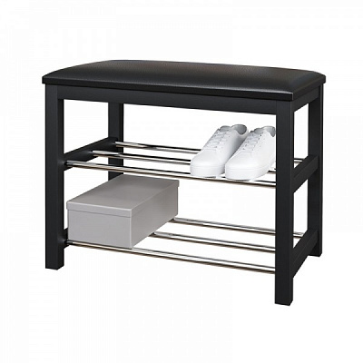 Банкетка Новіта 645х485х305 мм чорний / срібний