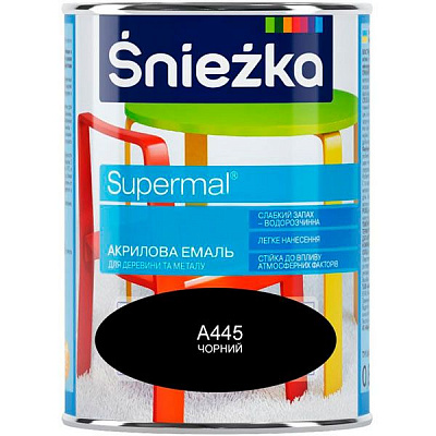 Емаль Sniezka Супермаль чорна 0.8 л