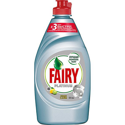 Засіб для ручного миття посуду Fairy Platinum Лимон і лайм 0,43л