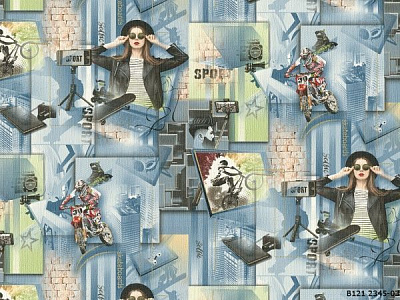 Обои виниловые на флизелиновой основе Elegance collection Модница 2345-03 1,06x10,05 м 