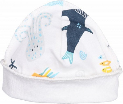 Шапочка дитяча ТМ Софія Atlantic р.40 білий із блакитним 213140