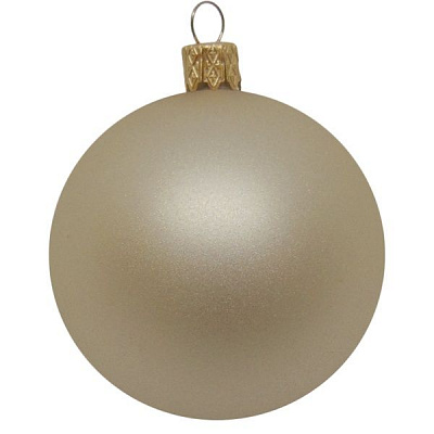 Куля новорічна d80 АХ12 7528 бежевий