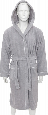 Халат махровий чоловічий La Nuit Adam з капюшоном р. L сірий