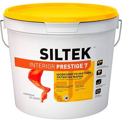 Краска латексная Siltek INTERIOR PRESTIGE-7 база С шелковистый мат база под тонировку 4.5л 