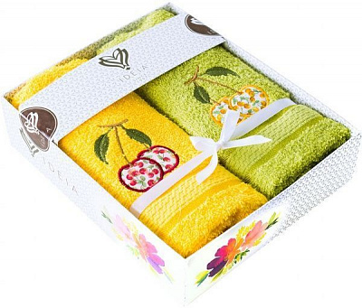 Набор салфеток Вишни 40x70 см желто-зеленый IDEIA 