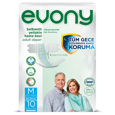 Подгузники Evony для взрослых EVONY Medium 10 шт.
