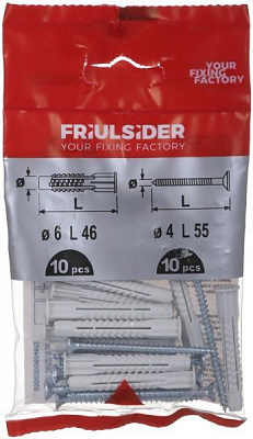 Дюбель розпірний з шурупом 6x46 мм 10 шт. Friulsider