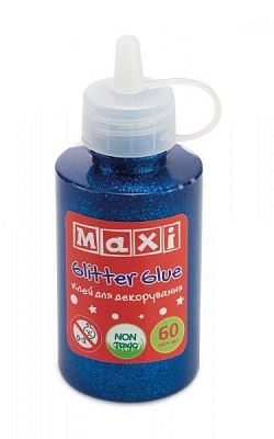 Клей для декорирования с блестками металлик Maxi, 60 мл, синий