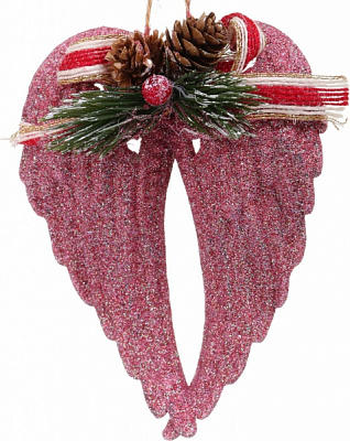 Декоративна підвіска Крила з декором 15 см HFF233P рожевий