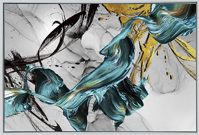 Картина на холсте Зеленое и белое 55x80 см ТЕРРАВОЛ 