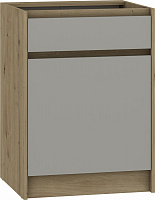 Тумба нижня з одним ящиком МС Злата 60х82х52 шиншила сіра/дуб артізан Грейд