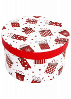 Коробка подарочная круглая с подарками 27.5х14.7см 2110