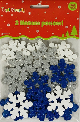 Набір наліпок Аплі Краплі з глітеру Сніжинки
