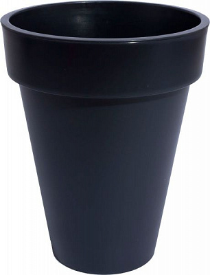 Горщик пластиковий Prosperplast Cube slim 2 в 1 круглий 55л антрацит (74952-433)