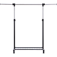 Держатель для одежды PROзапас SG-0101-BC одинарный с полочкой черный/хром