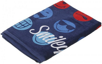 Рушник Fashion emoticon 70x190 см синій/ із принтом