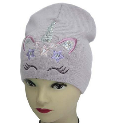 Шапка для девочек Luna Kids р.48-50 сиреневый 2287 