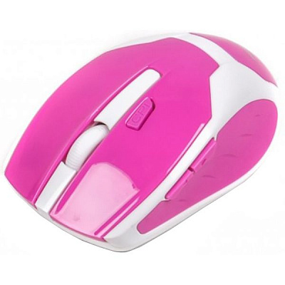 Мышь беспроводная Maxxter Mr-317-R бело-розовая