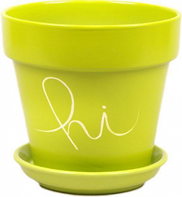 Вазон керамічний Оріана-Запоріжкераміка Наперсток №2 Hello круглий 1,6л зелений