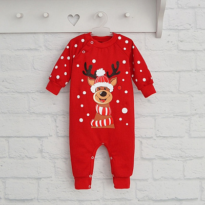 Ромпер-реглан унисекс Blanka Олени р.80 красный 110050 