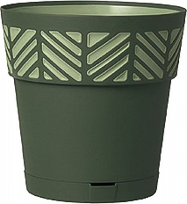 Горшок пластиковый Stefanplast Opera Orfeo круглый 11,8л темно-зеленый (94602) 