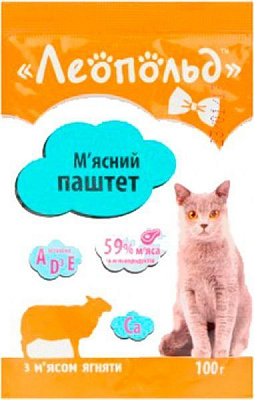 Корм Леопольд Паштет з м'ясом ягняти 100 г