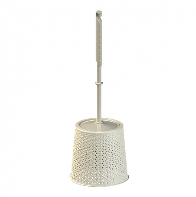 Йоржик для унітаза Ротанг з кришкою бежевий WC0511