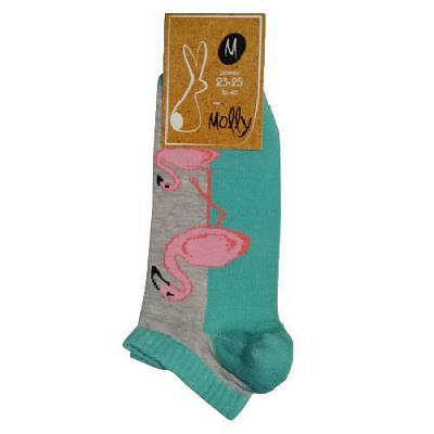 Шкарпетки жіночі Молли Фламінго р. 23-25 бірюзовий із сірим