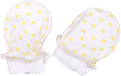 Рукавички Bambinelli 0-3 місяці жовта зiрочка білий із жовтим