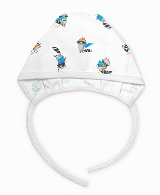 Чепчик детский ТМ Софія Еноты р.38 белый с рисунком 414138