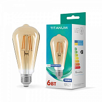 Лампа світлодіодна TITANUM FIL ST64 6 Вт E27 2200 К 220 В жовта 25527 