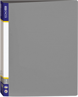 Папка пластикова А4 на 2 кільця сіра E30701-10 Economix