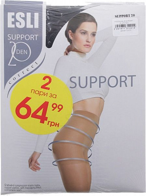 Колготки жіночі ESLI Support р. 5 чорний 2 шт.