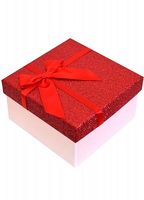 Коробка подарункова квадратна блискуча 12,5х12,5х7 см