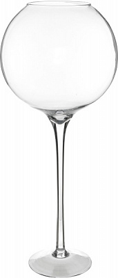 Ваза скляна фіш бол на ніжці 80 см прозора