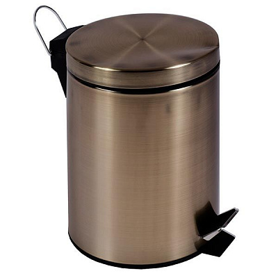 Ведро для мусора с педалью Trento BSB-0006B 5 л матовое антическая латунь