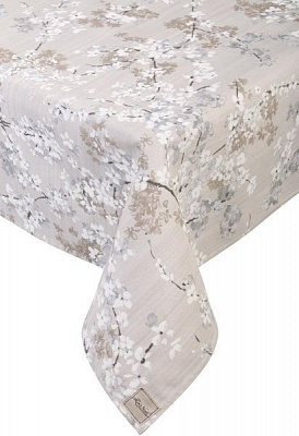 Скатертина Сакура квітка 136x220 см сірий La Nuit