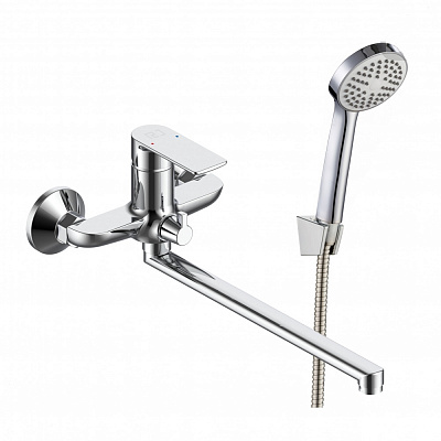 Смеситель для ванны RJ ARA L-излив, с душевым гарнитуром, хром