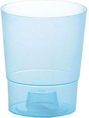 Горшок пластиковый COUBI 125 мм круглый 1,1л голубой/прозрачный (15476) 