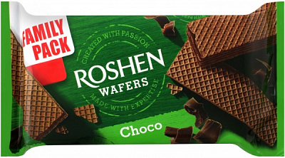 Вафлі Roshen Wafers шоколад 11 шт (4823077625602) 216 г