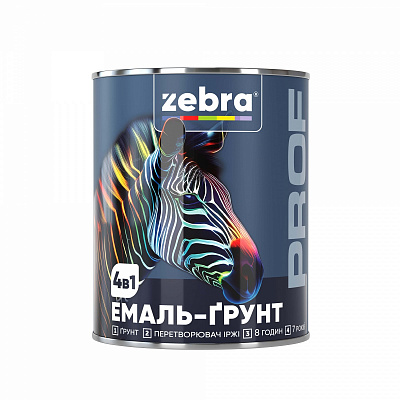 Эмаль-грунт ZEBRA PROF 4в1 060P Оранжевый глянец 2,5кг