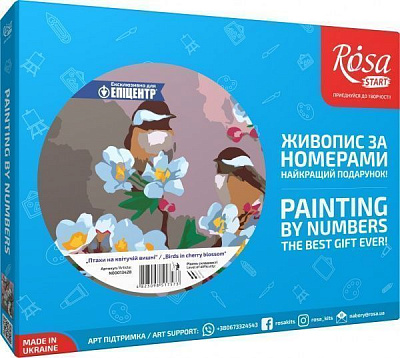 Картина по номерам Птицы на цветущей вишне Rosa Start 