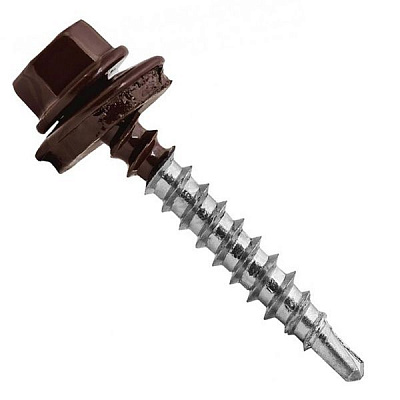 Саморез кровельный по дереву 4,8x35 мм 20 шт шоколад RAL 8017 RAL 8017me Expert Fix